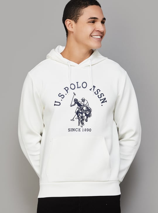 US POLO ASSN Logo Print Hooded Sweatshirt