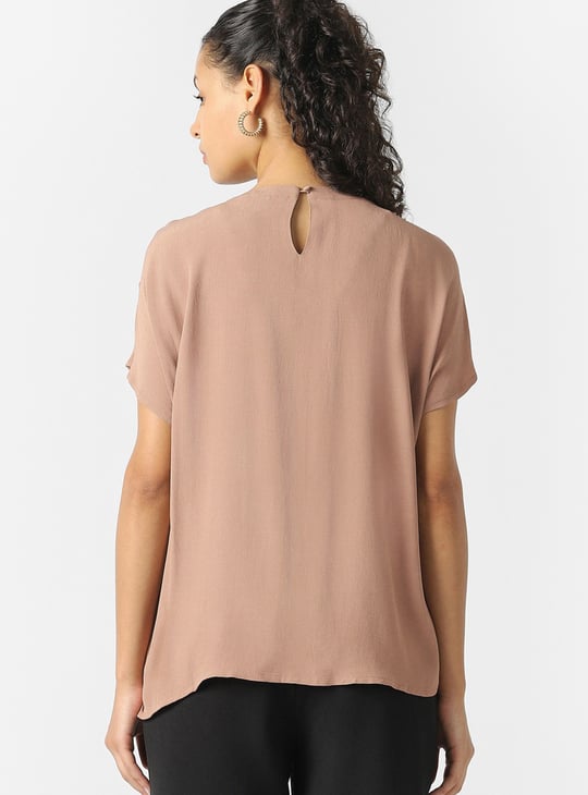 VAN HEUSEN Solid Button Front Top