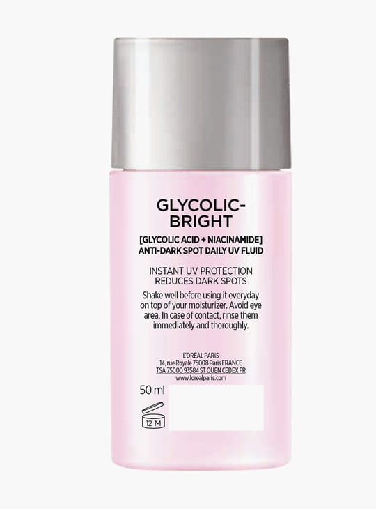 L'OREAL PARIS Glycolic-Bright UV SPF 50+ Anti-Dark Spot Fluid Sunscreen - 50 ml