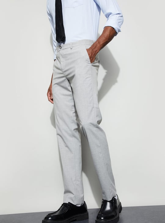 CODE Solid Slim Tapered Formal Trousers