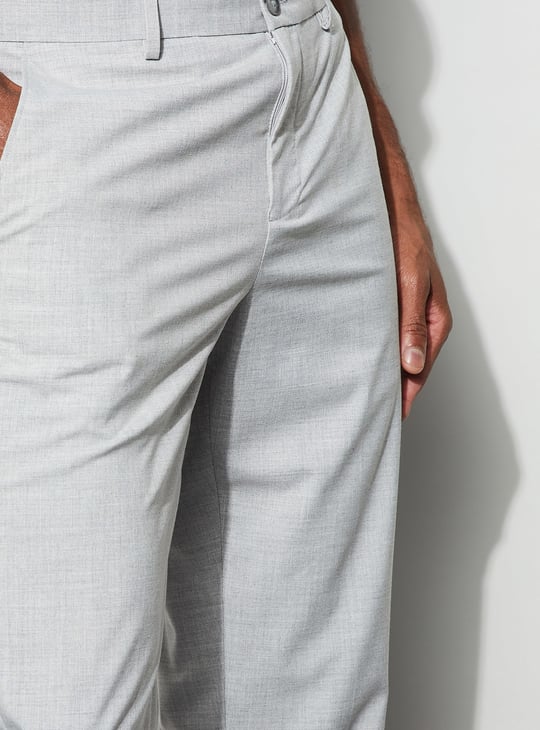 CODE Solid Slim Tapered Formal Trousers