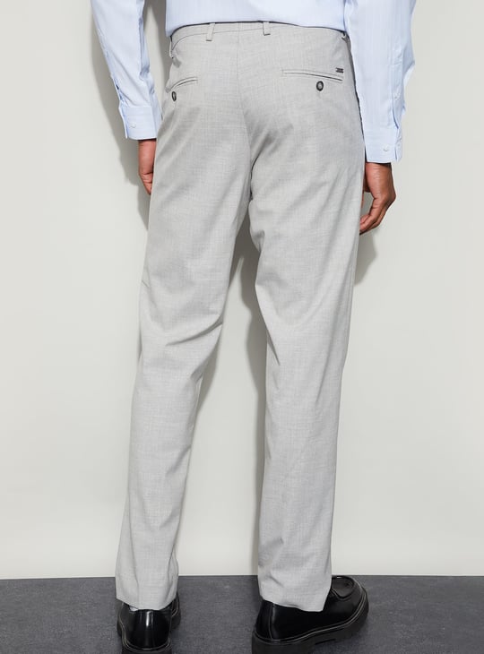 CODE Solid Slim Tapered Formal Trousers