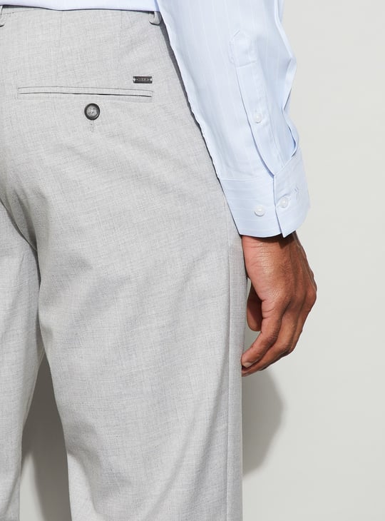 CODE Solid Slim Tapered Formal Trousers