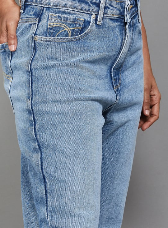 XPOSE Stonewashed Bell Bottom Jeans