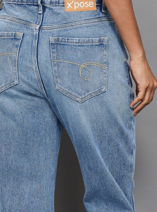 XPOSE Stonewashed Bell Bottom Jeans