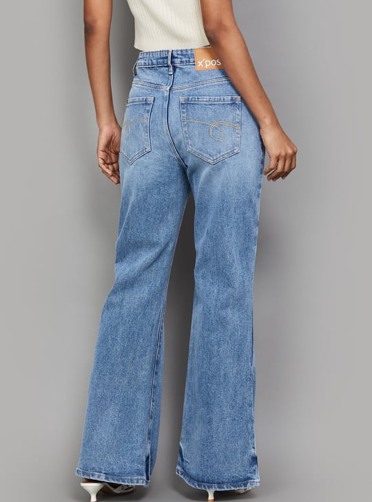 XPOSE Stonewashed Bell Bottom Jeans