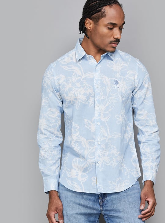 US POLO ASSN Floral Printed Regular Fit Shirt