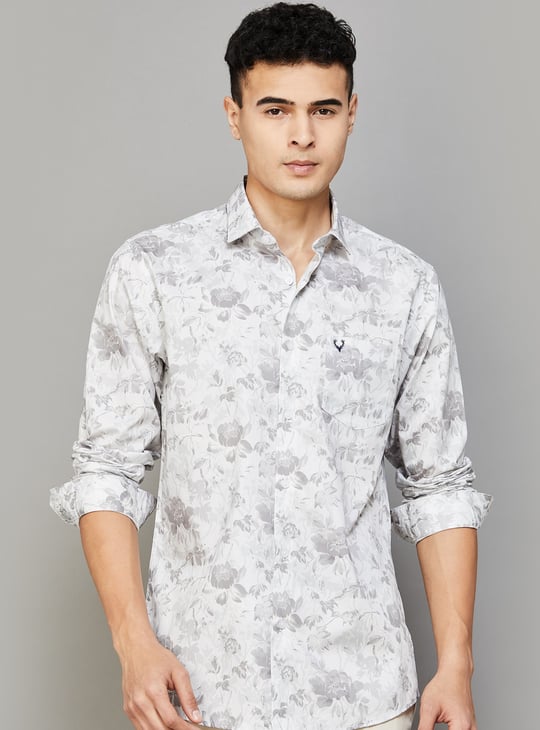 ALLEN SOLLY Floral Print Sport Fit Shirt
