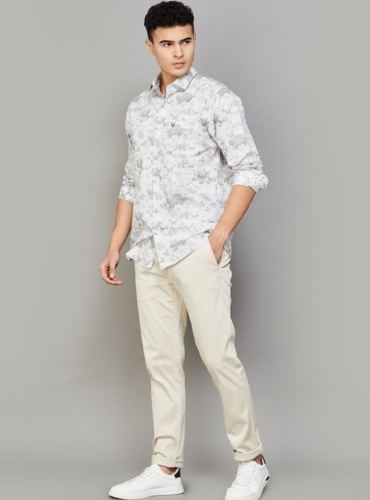 ALLEN SOLLY Floral Print Sport Fit Shirt