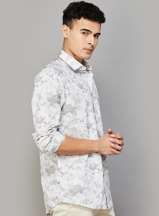 ALLEN SOLLY Floral Print Sport Fit Shirt