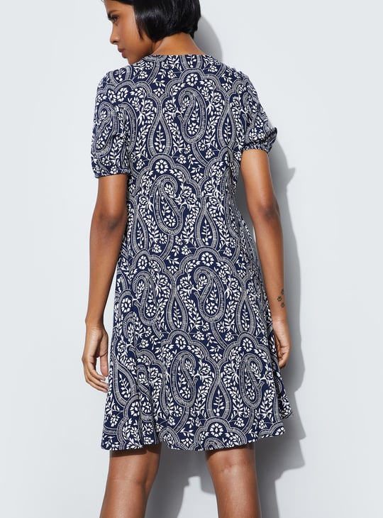 FAME FOREVER Paisley Print A-line Dress