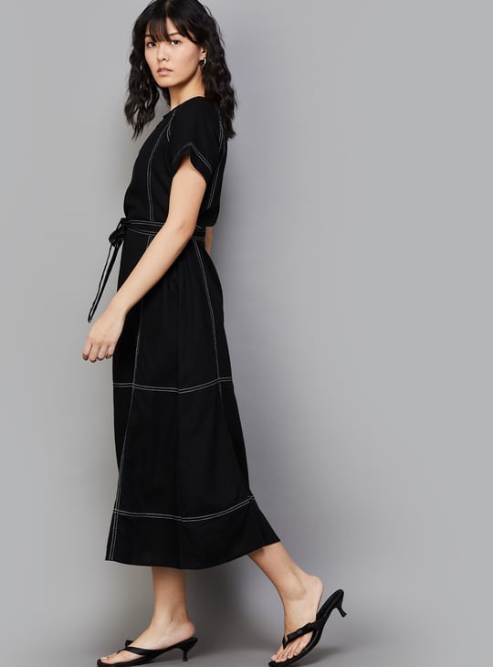 alex evenings plus size sequined lace a line dress Sleeveless Contrast Trim A-Line Maxi Dress main image 1