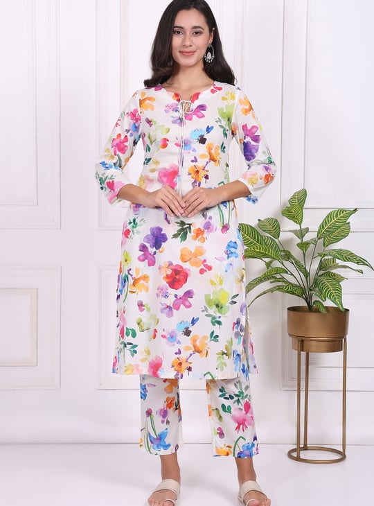 W Floral Print Kurta Set