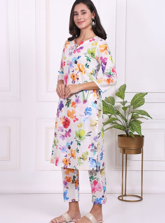 W Floral Print Kurta Set