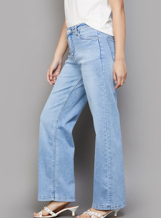 KRAUS Solid Wide Leg Jeans