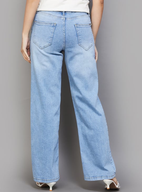 KRAUS Solid Wide Leg Jeans