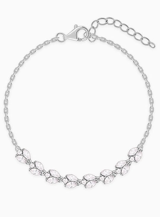 GIVA Leaf Design Sterling Silver Bracelet