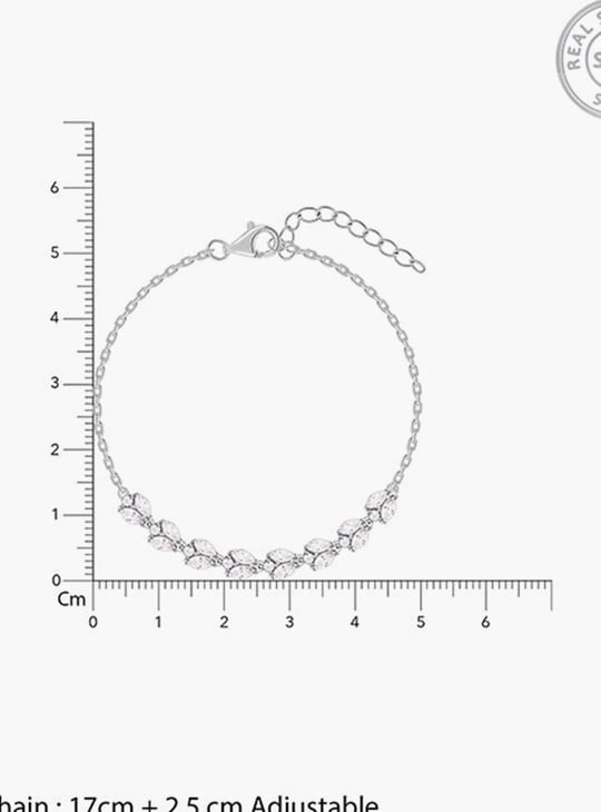 GIVA Leaf Design Sterling Silver Bracelet