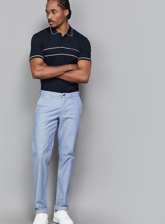 ALLEN SOLLY Striped Polo T-shirt