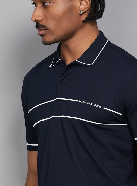 ALLEN SOLLY Striped Polo T-shirt