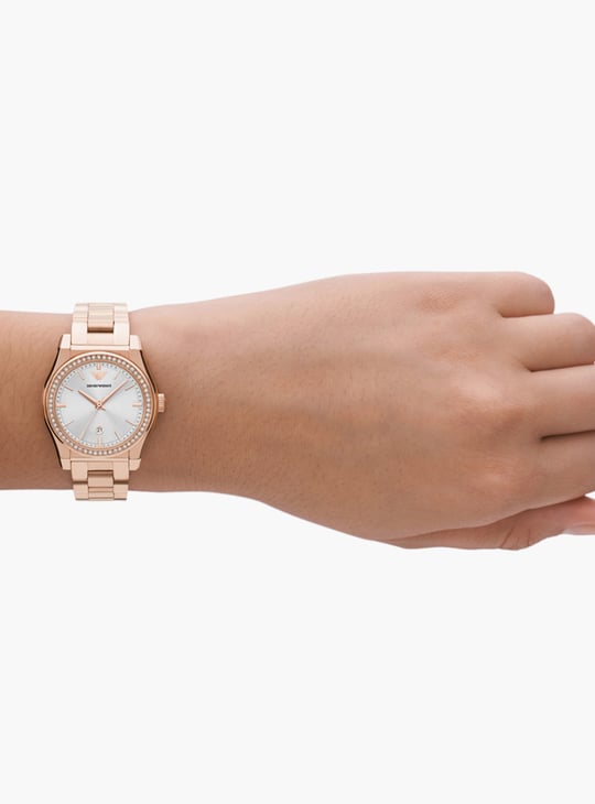 EMPORIO ARMANI Women Embellished Analog Watch with Metal