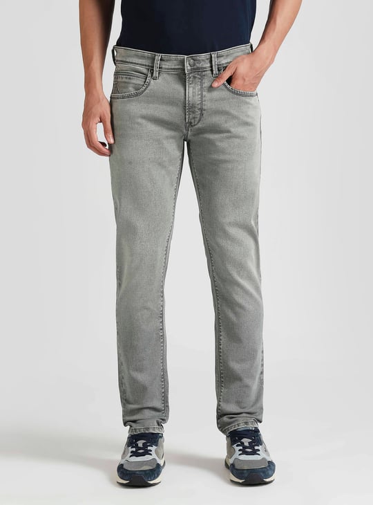 PEPE JEANS Men Stonewashed Skinny Fit Jeans Grey