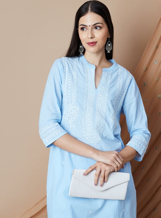MELANGE Embroidered Straight Kurta