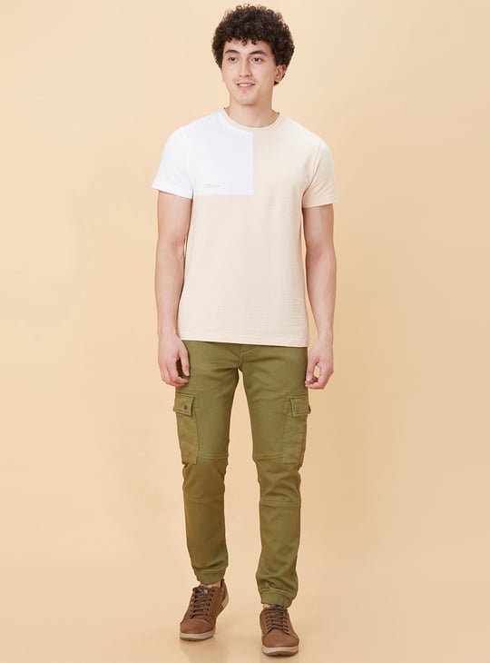 BEING HUMAN Men Colourblocked T-shirt Pink