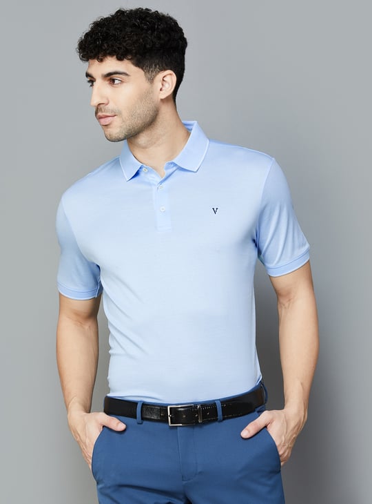 VAN HEUSEN Men Solid Regular Fit Polo T-shirt