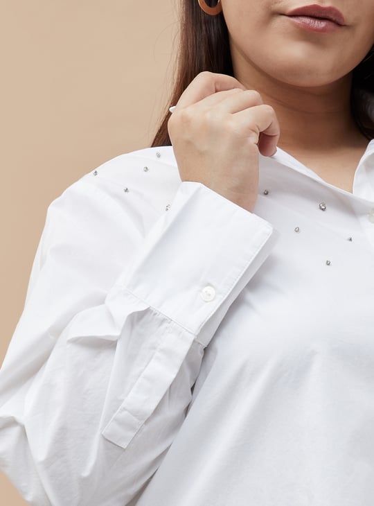 NEXUS Women Embellished Casual Shirt | White