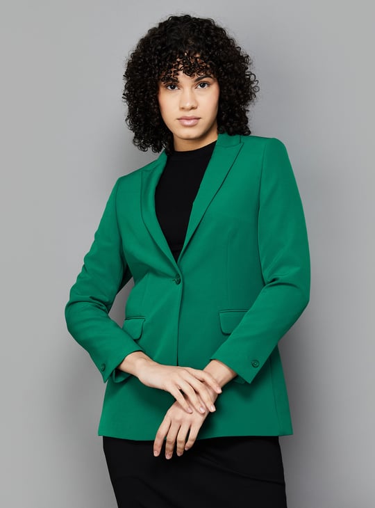 VAN HEUSEN Women Solid Single Breasted Blazer