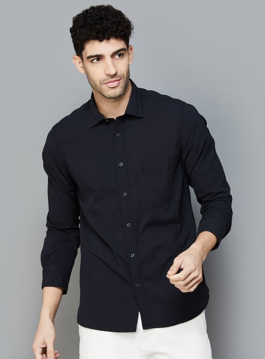 COLORPLUS Men Textured Regular Fit Casual Shirt