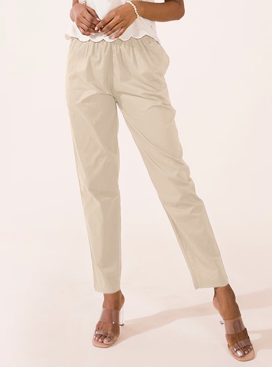 GO COLORS Women Solid Straight Pants