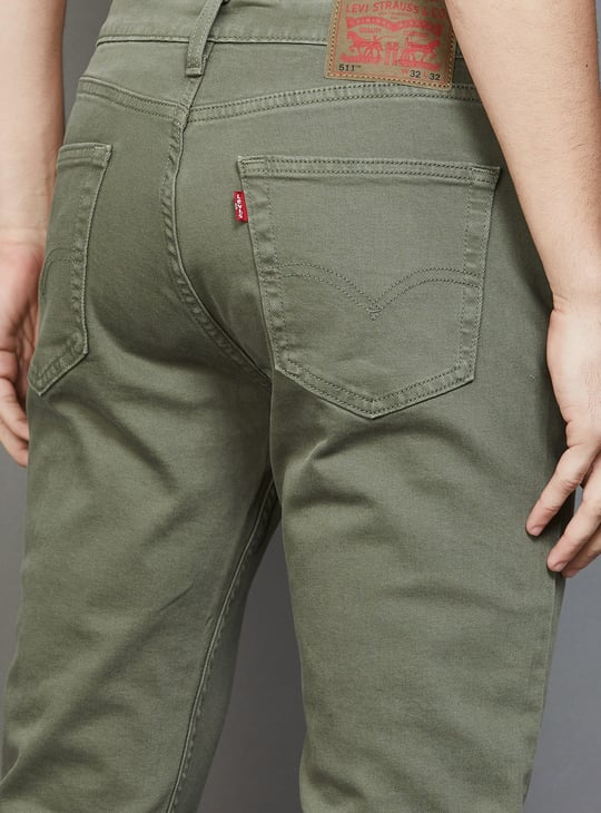LEVI'S Men Solid Slim Straight Jeans Green