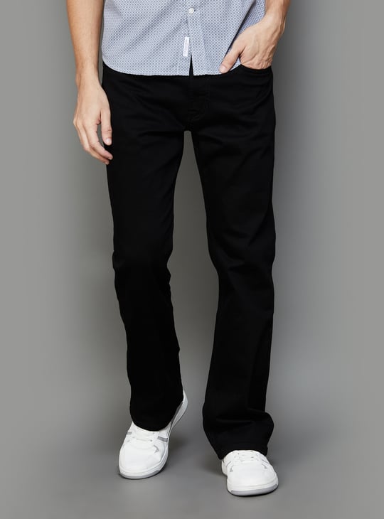 POLO Men Solid Bootcut Jeans