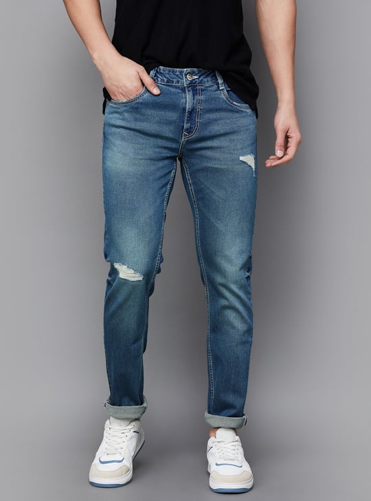 SPYKAR Men Distressed Low-Rise Skinny Fit Jeans