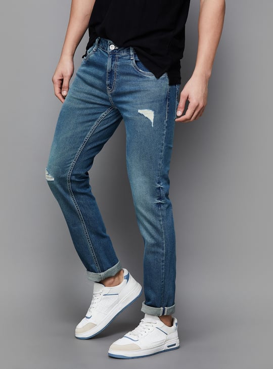 SPYKAR Men Distressed Low-Rise Skinny Fit Jeans
