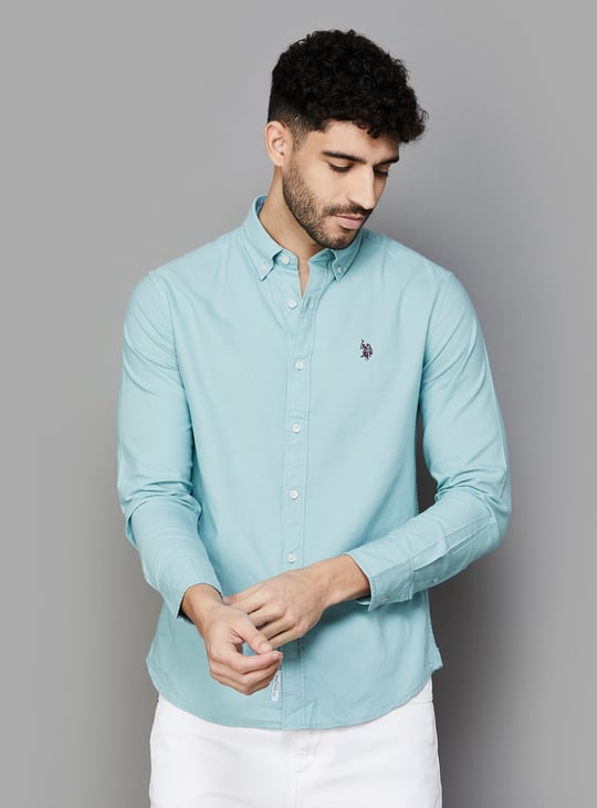 POLO Men Solid Regular Fit Casual Shirt