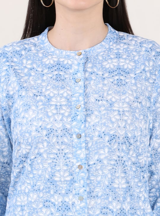W Women Printed A-Line Tunic | Blue