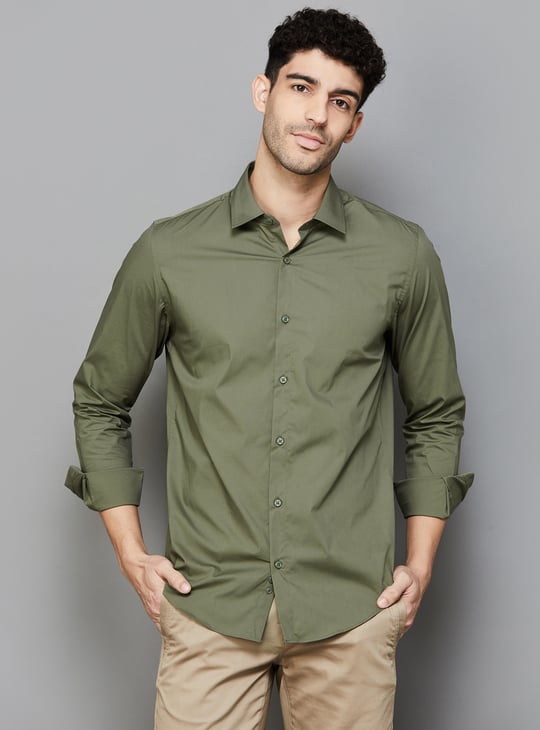 UNITED COLORS OF BENETTON Men Solid Slim Fit Shirt - Main Image