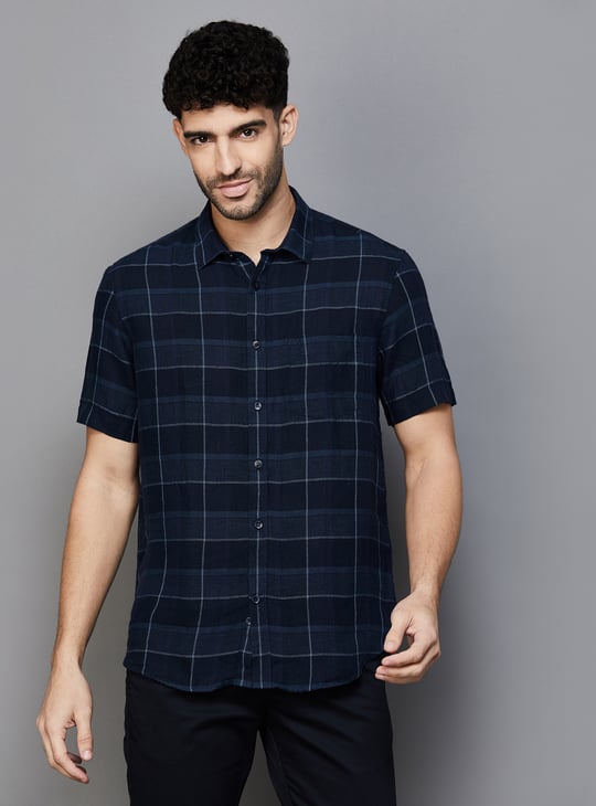 INDIAN TERRAIN Men Checked Slim Fit Casual Shirt