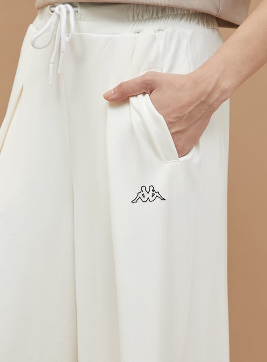 KAPPA Solid Wide Leg Track Pants Off White