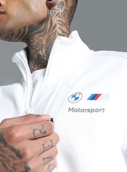 PUMA x BMW M Motorsport Printed Zip Through Sweatshirt | White