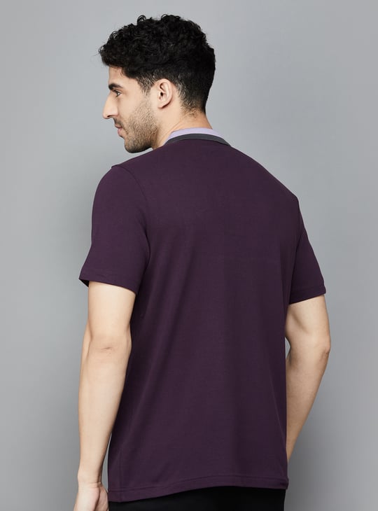 PUMA Colourblocked Sports Polo T-shirt Purple