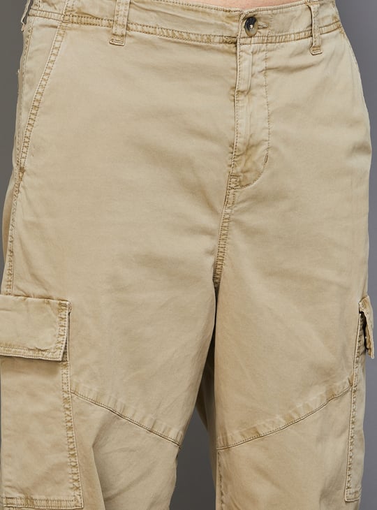 PEPE JEANS Men Solid Regular Fit Cargo Trousers