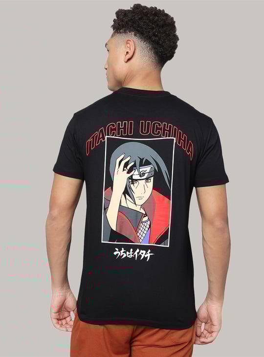 FREE AUTHORITY Itachi Uchiha Print T-shirt Black