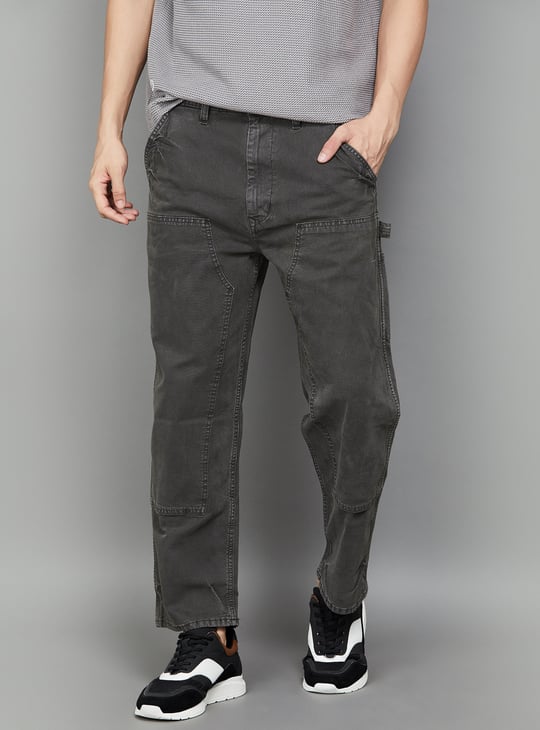 AMERICAN EAGLE Flex Distressed Carpenter Jeans (Slim Straight) Grey