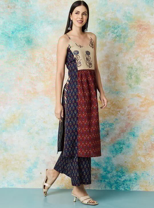 Ethnic Wear Melange Brand Kurtis Women Floral Print Straight Kurti