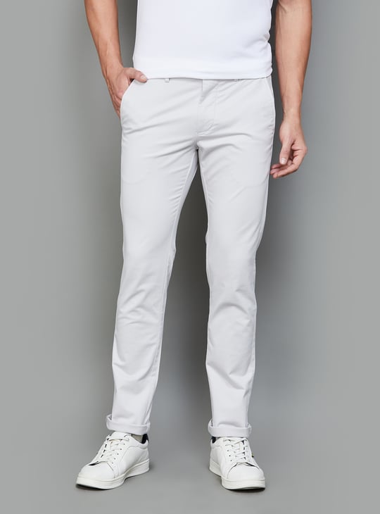 ARROW SPORT Solid Slim Straight Autoflex Casual Trouser Grey