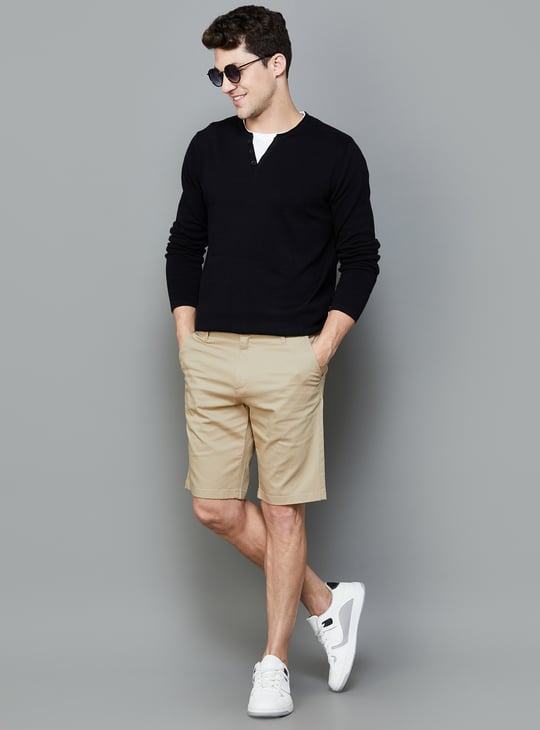 T-BASE Solid Regular Fit Shorts